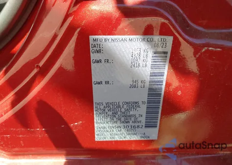 2024 Nissan Altima Sv Fwd from USA, damaged, VIN 1N4BL4DV5RN303682